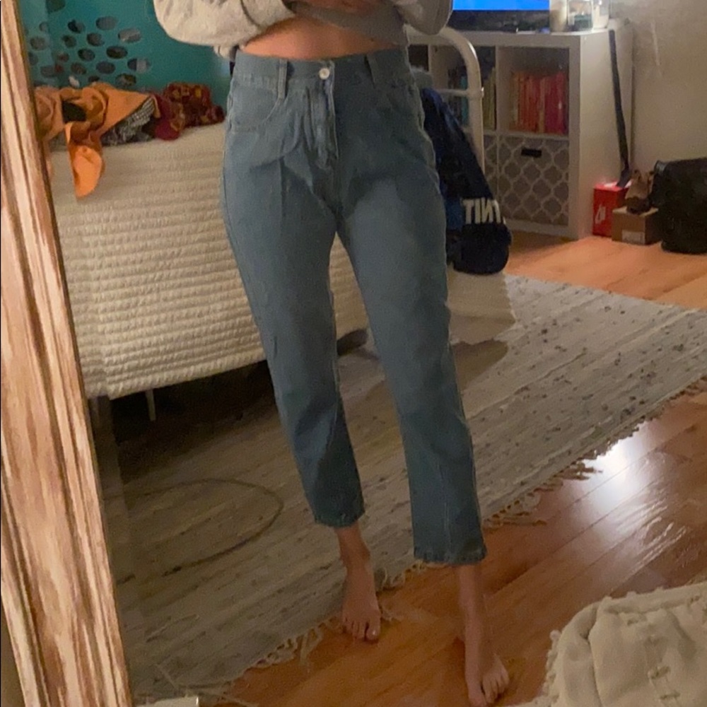 straight leg mom jeans